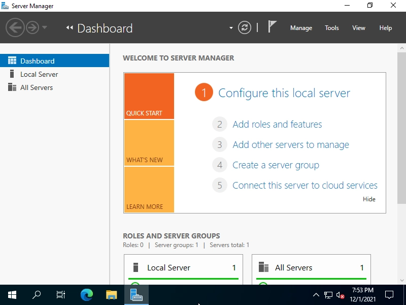 Server Manager screenshot