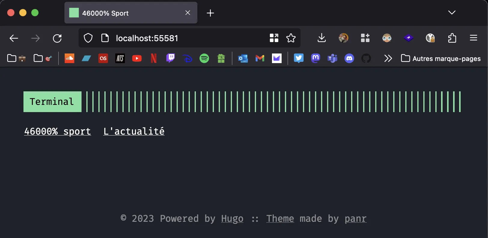 Screenshot of the configured Terminal theme